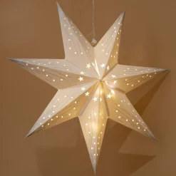 Déco Et Objet De Noël|Déco Et Objet Lumineux|KAEMINGK Étoile lumineuse à piles Origami (H40 cm) Oria et chaud Blanc
