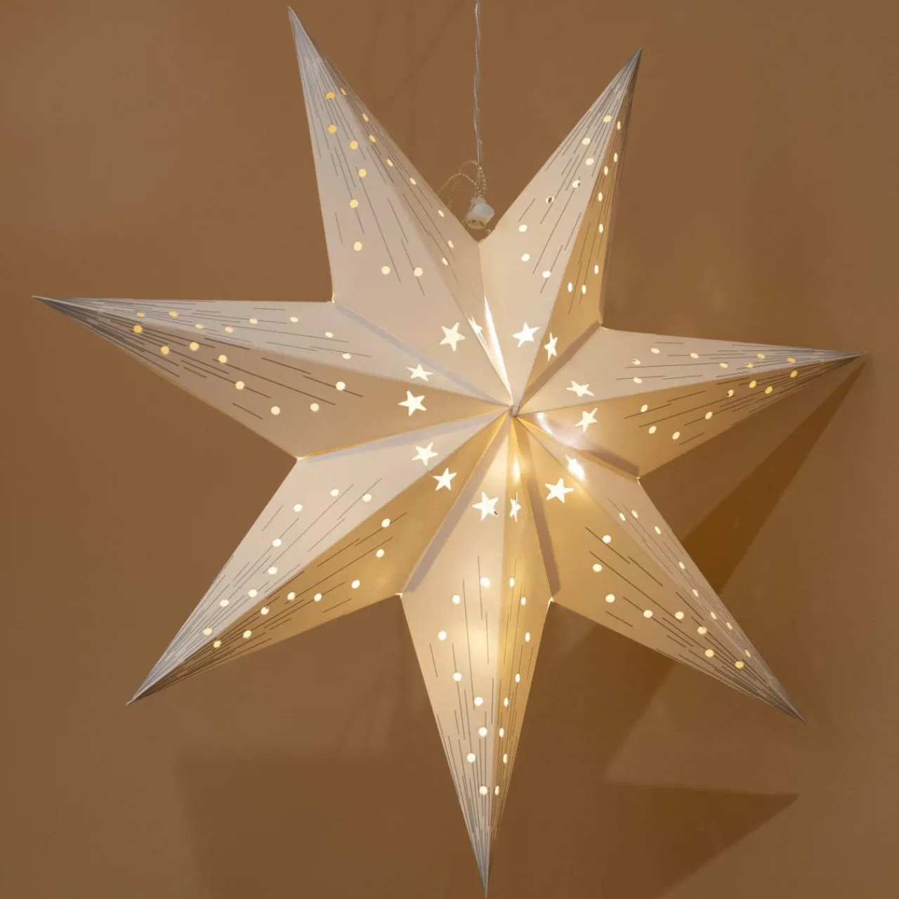 Déco Et Objet De Noël|Déco Et Objet Lumineux|KAEMINGK Étoile lumineuse à piles Origami (H40 cm) Oria et chaud Blanc
