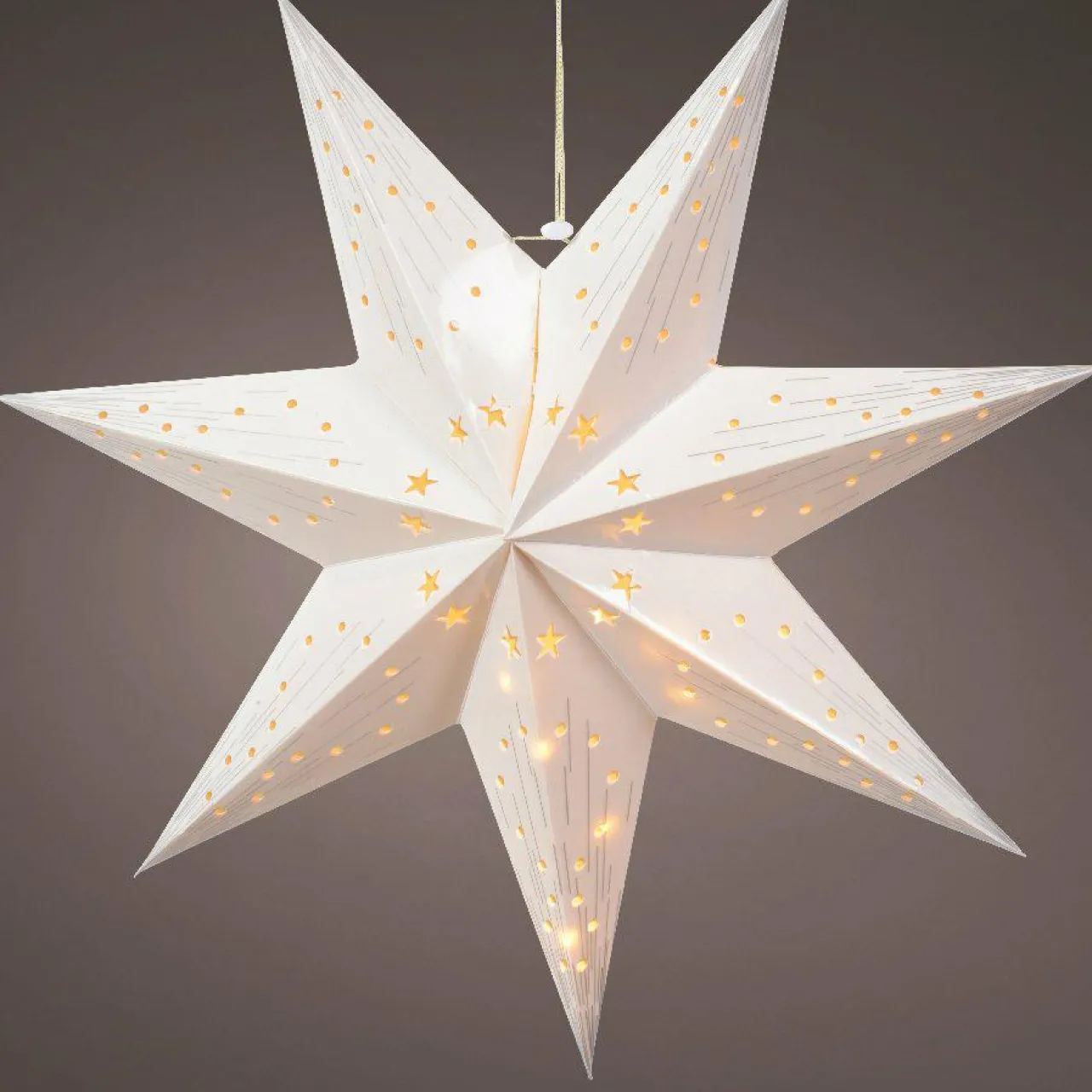 Déco Et Objet De Noël|Déco Et Objet Lumineux|KAEMINGK Étoile lumineuse à piles Origami (H40 cm) Oria et chaud Blanc