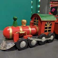 Déco Et Objet De Noël|Train Décoratif Et Électrique|KAEMINGK Train de Noël en métal (58 cm) Wagons de marchandise Rouge