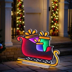 Père Noël, Animaux Et Personnage|Déco Et Objet Lumineux|KAEMINGK Traineau du Père Noël lumineux 396 LED (H45 cm) Infinity Multicolore