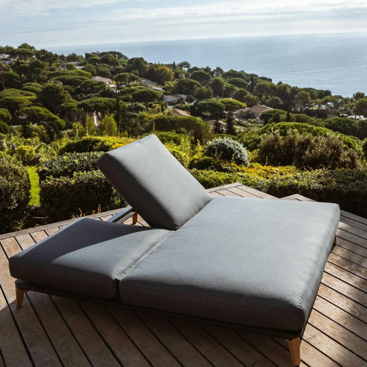 Transat|MOBELLIA Transat double en aluminium Monte Carlo Gris Anthracite