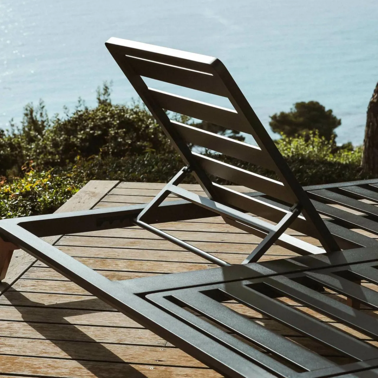 Transat|MOBELLIA Transat double en aluminium Monte Carlo Gris Anthracite