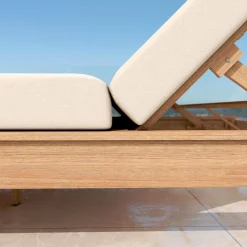 Transat|MOBELLIA Transat double en bois d'acacia Bornéo Sable