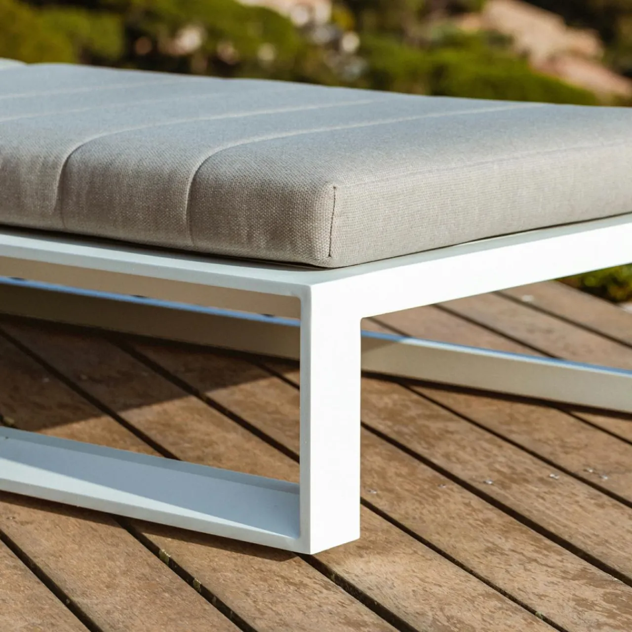 Transat|MOBELLIA Transat en aluminium Elba et taupe Blanc