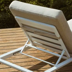 Transat|MOBELLIA Transat en aluminium Monte Carlo et taupe Blanc