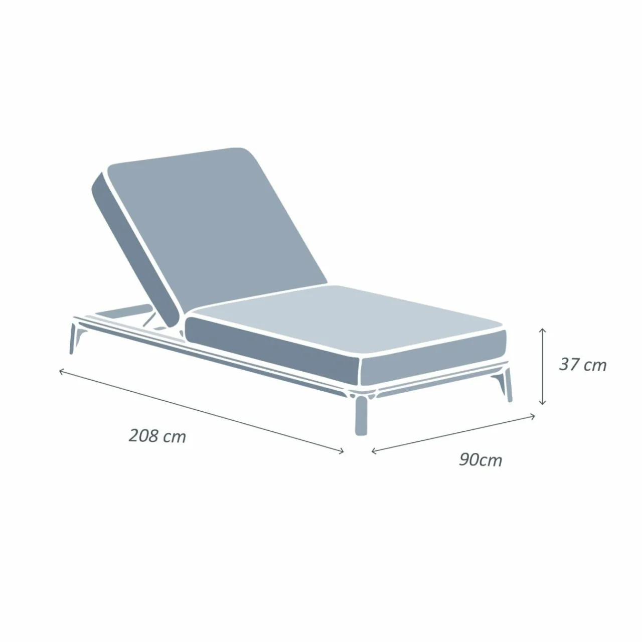 Transat|MOBELLIA Transat en aluminium Monte Carlo et taupe Blanc
