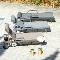 Transat|MOBELLIA Transat en aluminium Pirae Taupe