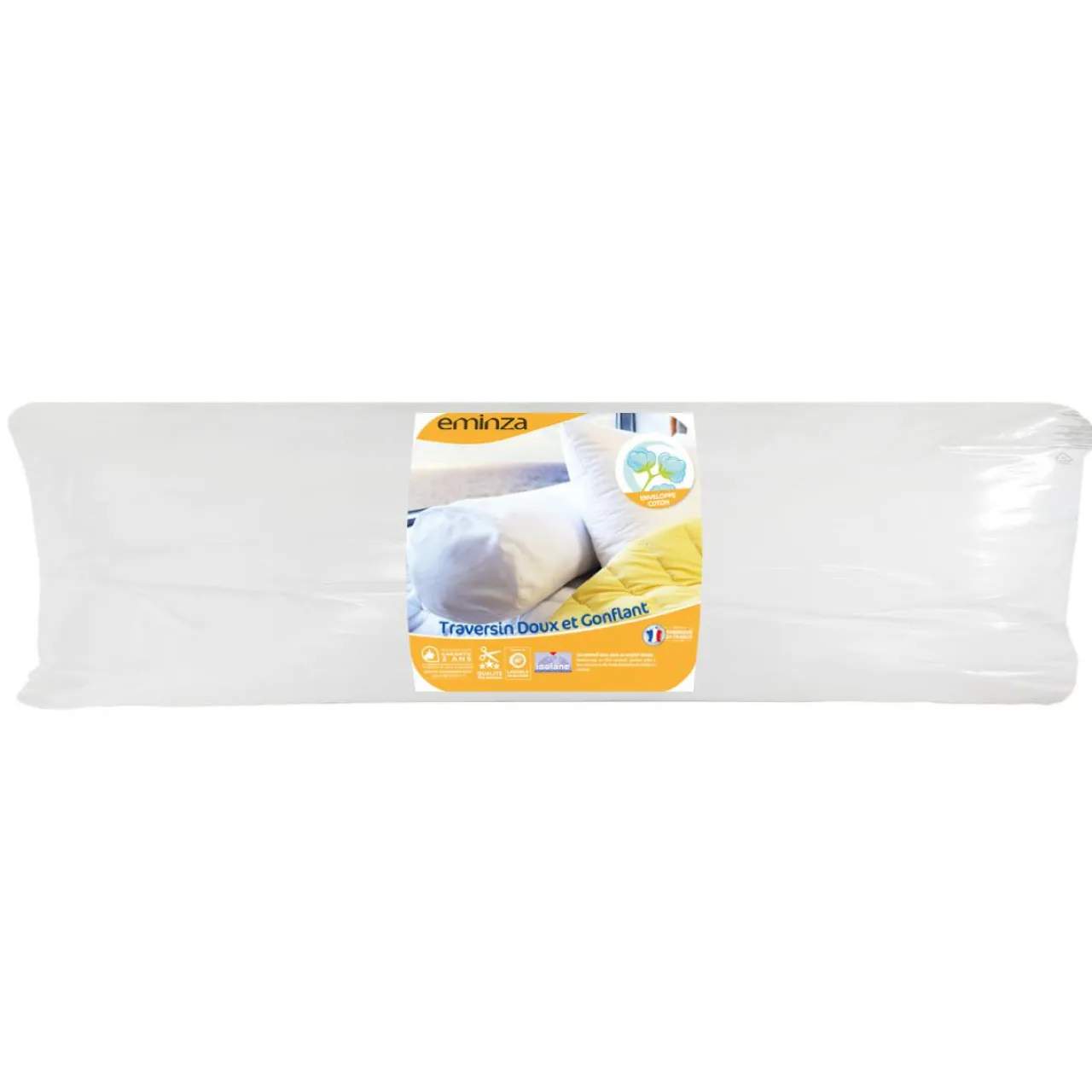 Couette, Oreiller, Traversin|EMINZA Traversin moelleux (90 x 23 cm) Doux et gonflant Blanc