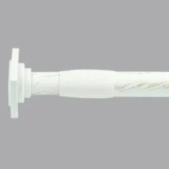 Tringle Autobloquante Extensible|Tringle Voilage Et Support|LUANCE Tringle autobloquante extensible (L110 - L200 cm / D22 mm) Carré Blanc