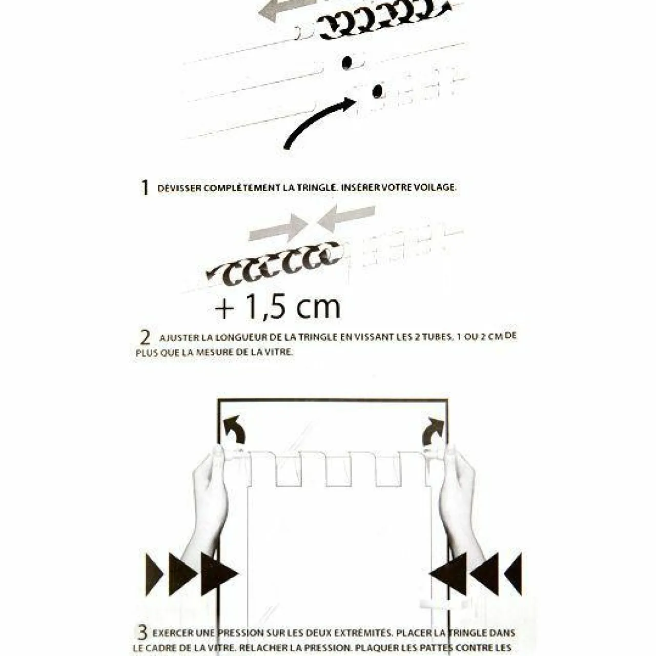 Tringle Voilage Et Support|LUANCE Tringle extensible Fix'vit (50 à 80 cm) Blanc