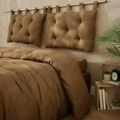 Tête-De-Lit|EMINZA Tête de lit coussin gaze de coton (80 x 50 cm) Gaïa Camel