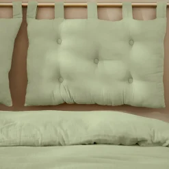 Tête-De-Lit|EMINZA Tête de lit coussin gaze de coton (80 x 50 cm) Gaïa Vert tilleul