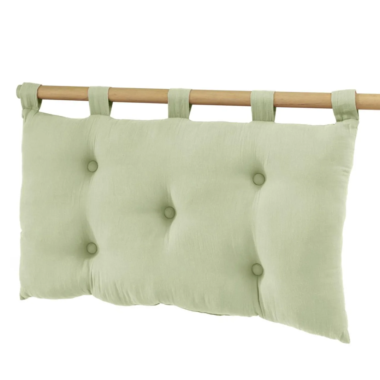 Tête-De-Lit|EMINZA Tête de lit coussin gaze de coton (80 x 50 cm) Gaïa Vert tilleul