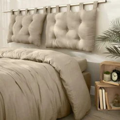 Tête-De-Lit|EMINZA Tête de lit coussin gaze de coton (80 x 50 cm) Gaïa Ficelle