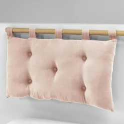 Tête-De-Lit|EMINZA Tête de lit coussin gaze de coton (80 x 50 cm) Gaïa Rose poudré
