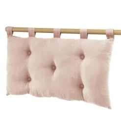 Tête-De-Lit|EMINZA Tête de lit coussin gaze de coton (80 x 50 cm) Gaïa Rose poudré