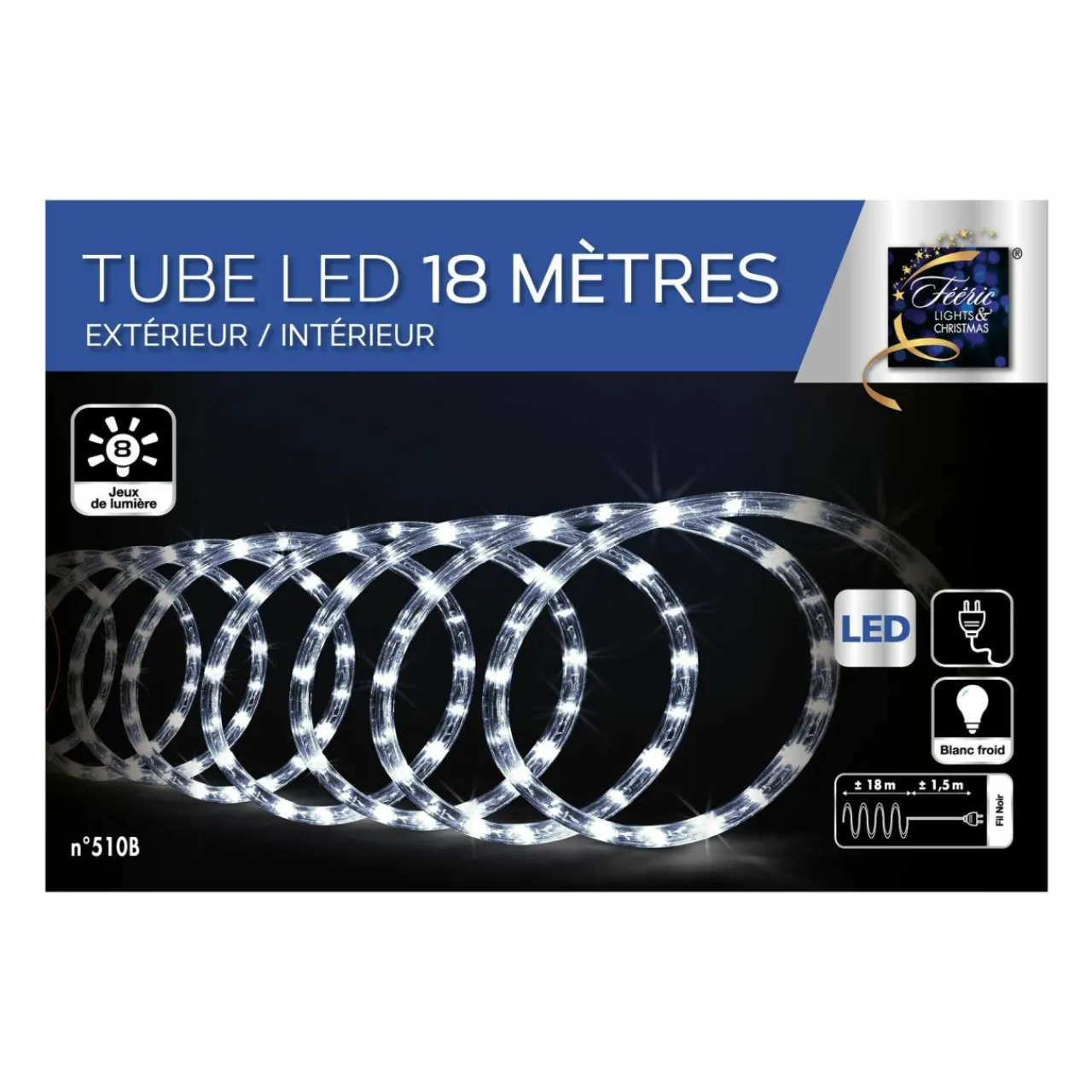 Guirlande Lumineuse|Feeric Lights & Christmas Tube lumineux 324 LED (18 m) Blanc froid