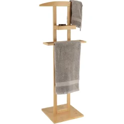 Meuble Salle De Bain|Rangement D'Entrée|TENDANCE Valet de chambre pour vêtement (H115 cm) Bambou Naturel