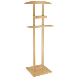 Meuble Salle De Bain|Rangement D'Entrée|TENDANCE Valet de chambre pour vêtement (H115 cm) Bambou Naturel