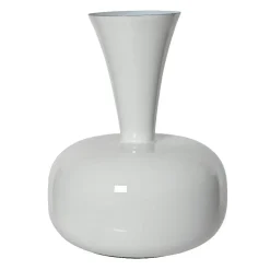 Vase|Vase|#N/A Vase en métal émaillé fait main (H23 cm) Cléa brillant Blanc