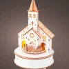 Village De Noël En Bois|KAEMINGK Village de Noël en bois lumineux et musical à piles (H24 cm) Église et train