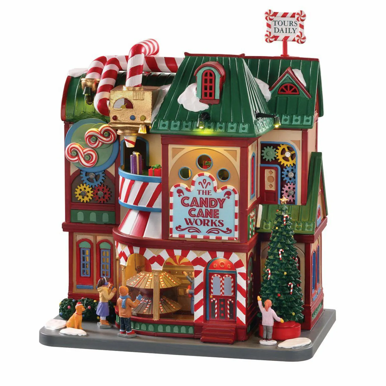 Village De Noël Lemax|LEMAX Village de Noël lumineux, musical et en mouvement Usine de bonbons