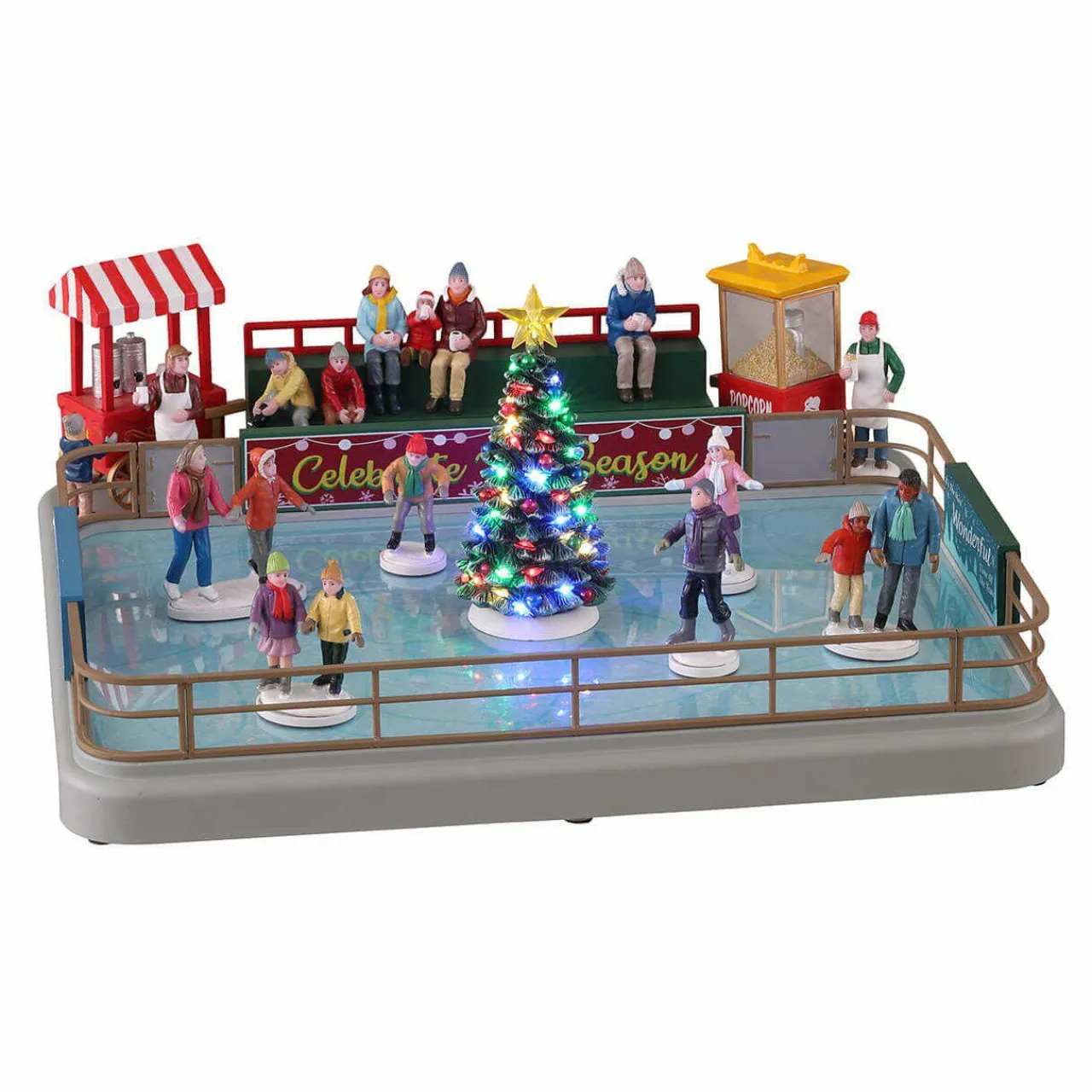 Village De Noël Lemax|LEMAX Village de Noël lumineux, musical et en mouvement Patinoire extérieure
