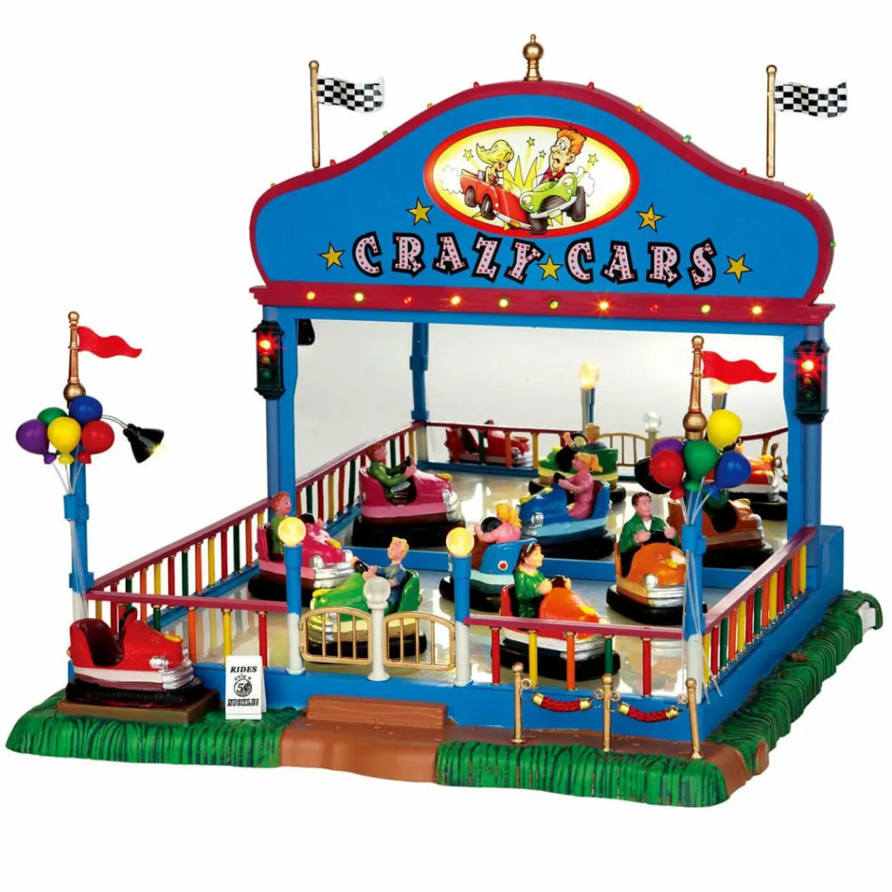 Village De Noël Lemax|LEMAX Village de Noël lumineux et en mouvement Crazy Cars