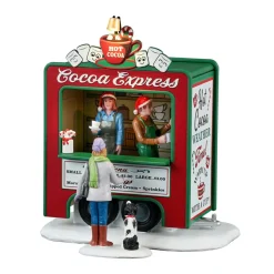 Village De Noël Lemax|LEMAX Village de Noël lumineux à piles Stand de chocolat chaud