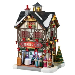 Village De Noël Lemax|LEMAX Village de Noël lumineux à piles Le café des chanteurs