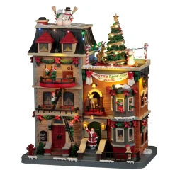 Village De Noël Lemax|LEMAX Village de Noël lumineux, musical et animé Fête du Père Noël sur les toits