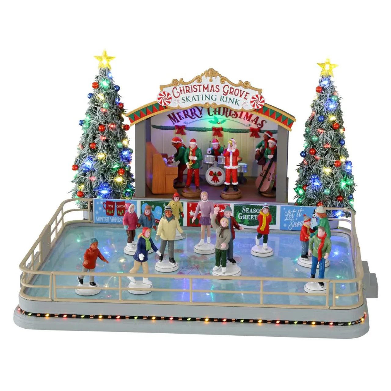 Village De Noël Lemax|LEMAX Village de Noël lumineux, musical et animé Patinoire de Christmas Grove