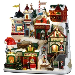 Village De Noël Lemax|LEMAX Village de Noël lumineux Le village du Père Noël