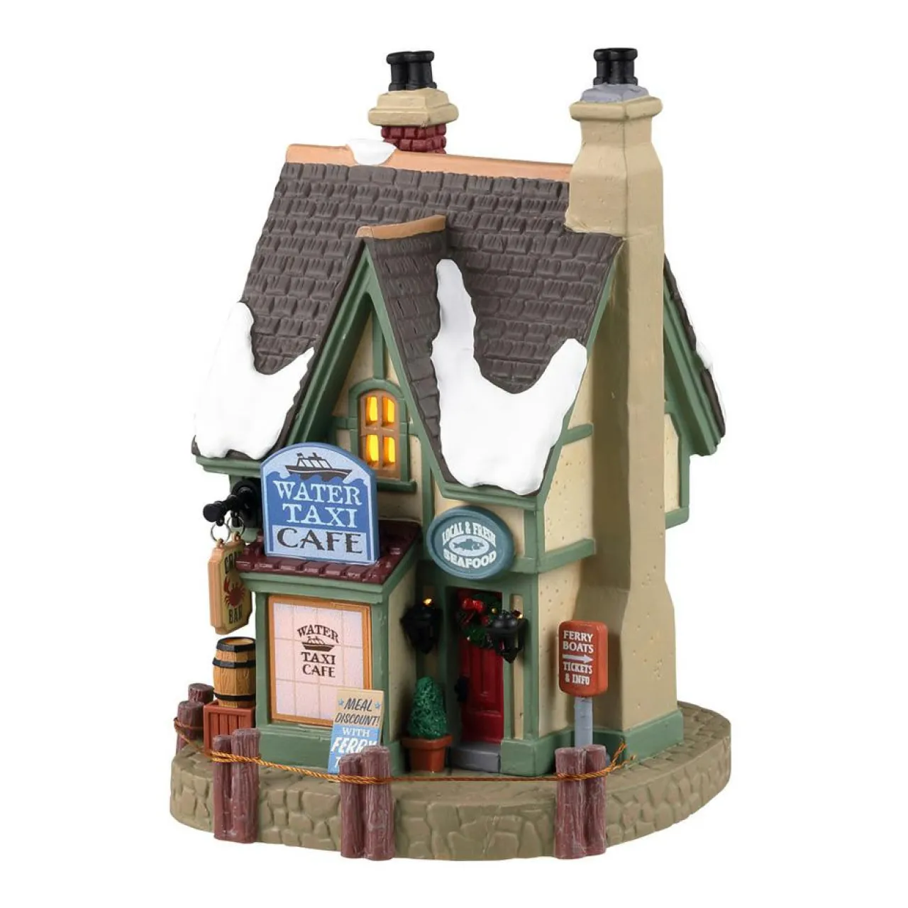 Village De Noël Lemax|LEMAX Village de Noël lumineux Café eau Taxi