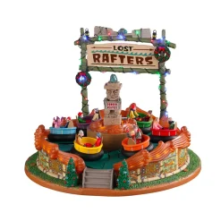 Village De Noël Lemax|LEMAX Village de Noël lumineux, musical et animé Manège Rafteurs perdus