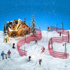 Village De Noël Lemax|LEMAX Village de Noël lumineux Ensemble complet Chalet d'après-Ski