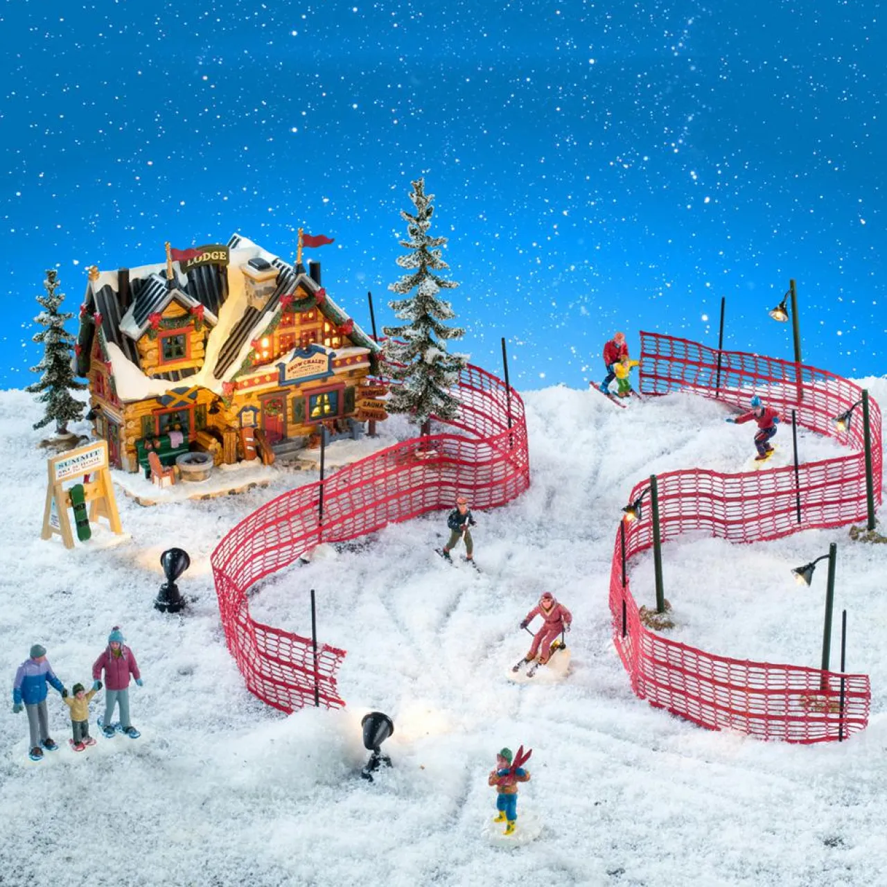 Village De Noël Lemax|LEMAX Village de Noël lumineux Ensemble complet Chalet d'après-Ski