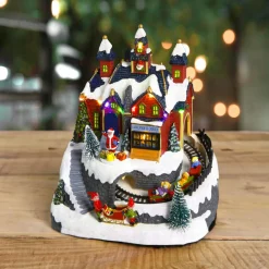 Village De Noël Lumineux|Feeric Lights & Christmas Village de Noël lumineux à piles Atelier et train de Noël lumineux et musical