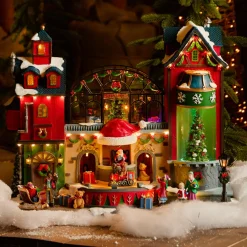 Village De Noël Lumineux|KAEMINGK Village de Noël lumineux, animé et musical La fabrique à jouets Multicolore