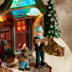 Village De Noël Lumineux|KAEMINGK Village de Noël lumineux, animé et musical (H34 cm) Moulin et enfants Multicolore