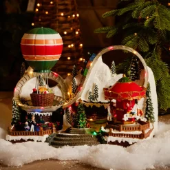 Village De Noël Lumineux|KAEMINGK Village de Noël lumineux animé et musical (H27 cm) Parc d'attraction Multicolore