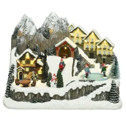 Village De Noël Lumineux|KAEMINGK Village de Noël lumineux et musical Chalets en montagne