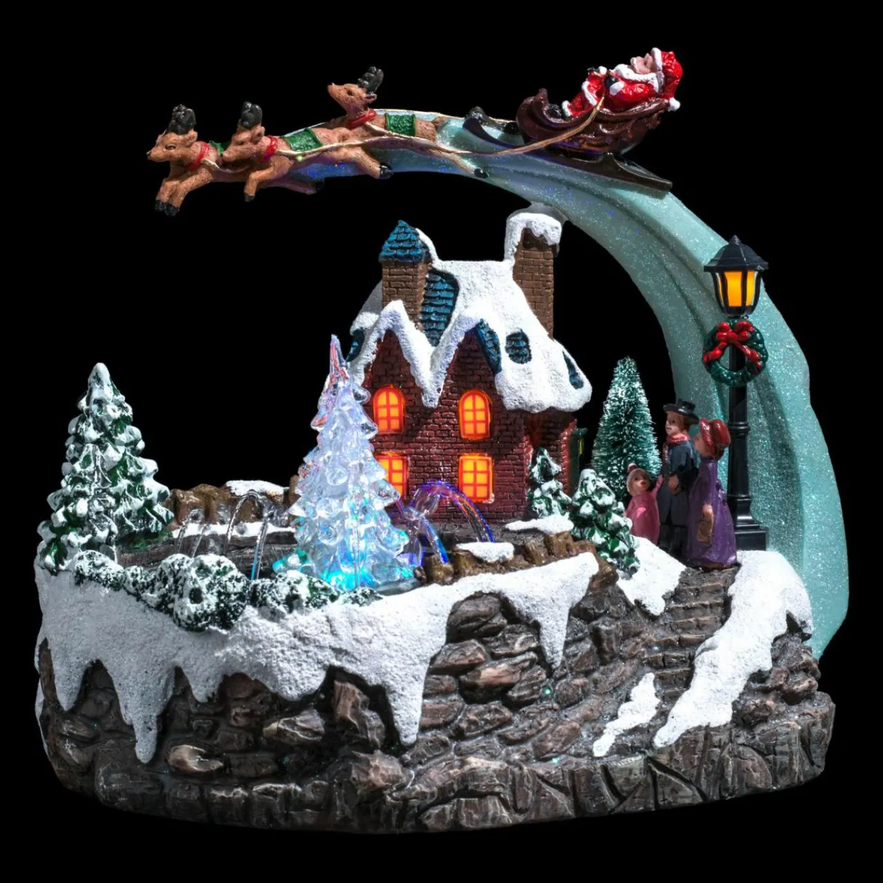 Village De Noël Lumineux|Feeric Lights & Christmas Village de Noël lumineux et musical Père Noël et fontaine