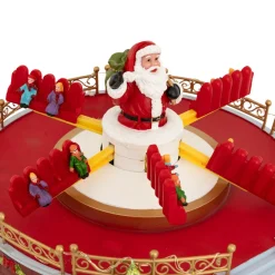 Village De Noël Lumineux|JJA Village de Noël musical et animé (H29 cm) Manège à sensation Multicolore