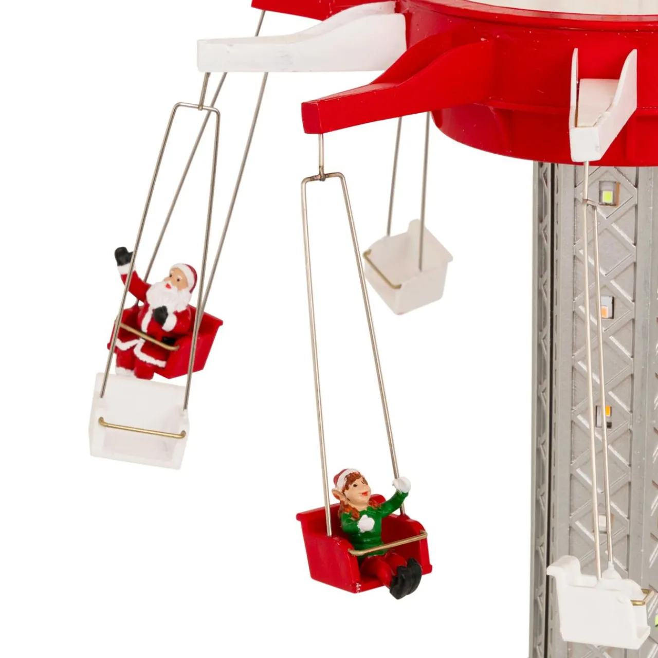 Village De Noël Lumineux|JJA Village de Noël musical et animé (H52 cm) Manège chaises volantes Multicolore