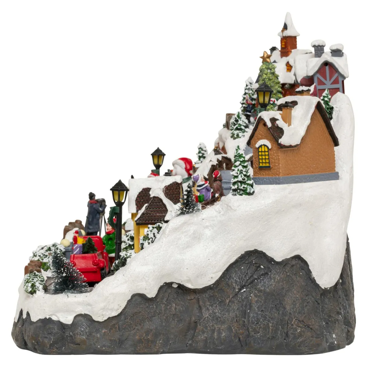 Village De Noël Lumineux|JJA Village de Noël musical et animé (H32 cm) Village en fête Multicolore
