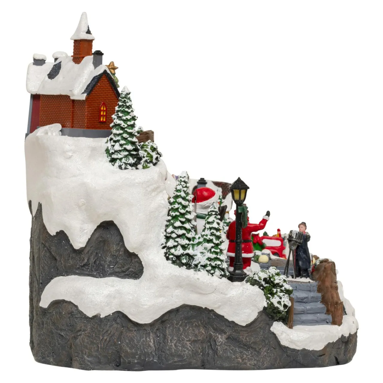 Village De Noël Lumineux|JJA Village de Noël musical et animé (H32 cm) Village en fête Multicolore