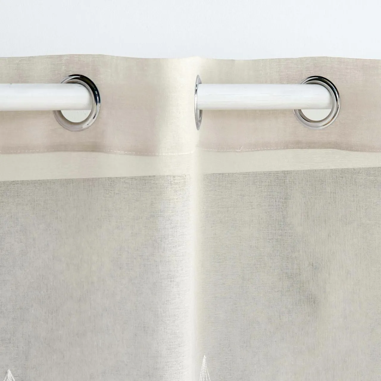 Voilage|DOUCEUR D'INTERIEUR Voilage brodé (140 x 240 cm) Galactée Taupe