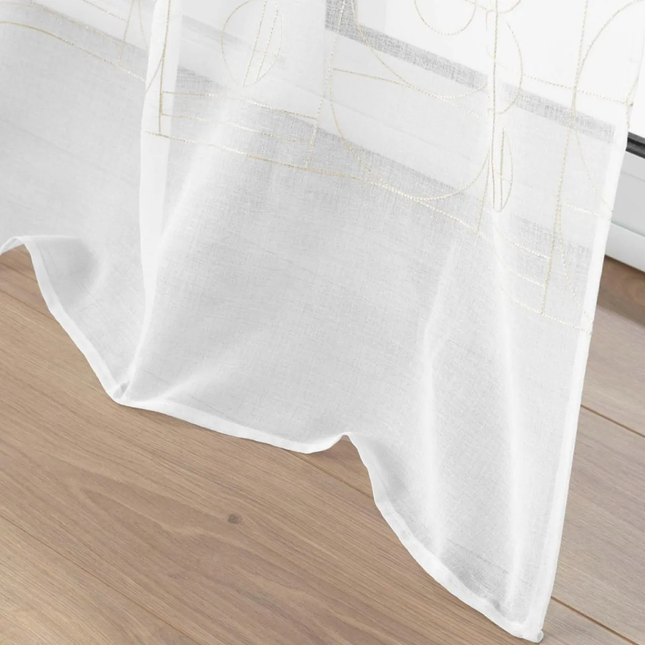 Voilage|DOUCEUR D'INTERIEUR Voilage brodé œillets (140 x 240 cm) Odessa Or